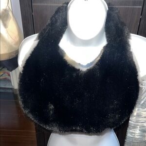 Black furry habdbag